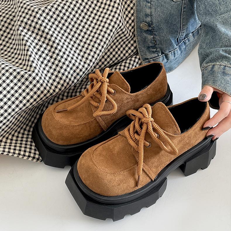 Fashion Trend British Style Platform Small Leather Shoes Women's 2025 New Spring and Autumn with Skirt Round Head Mary Jane Single Shoes