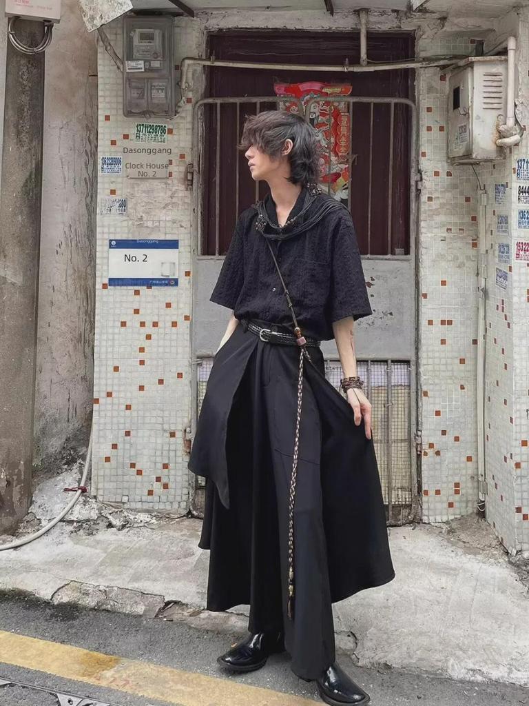 Yamamoto Dark Series Rivet Wide-Leg Harem Pants 2024
