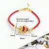 New Arrival Red Heart-Shaped Crystal Gold-Plated Flower Leaf Leather Bracelet Luxury For Women Girls Travel Vacation Jewelry