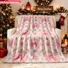 Blanket 1pc Pink Ribbons And Crowns 2D-printed Flannel Throw Blanket-soft and Cozy Suitable for Use On the Sofa While Traveling At