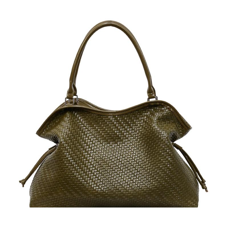 Large-capacity Woven Pattern Small Shoulder Bag, Trendy and Casual Tote Bag