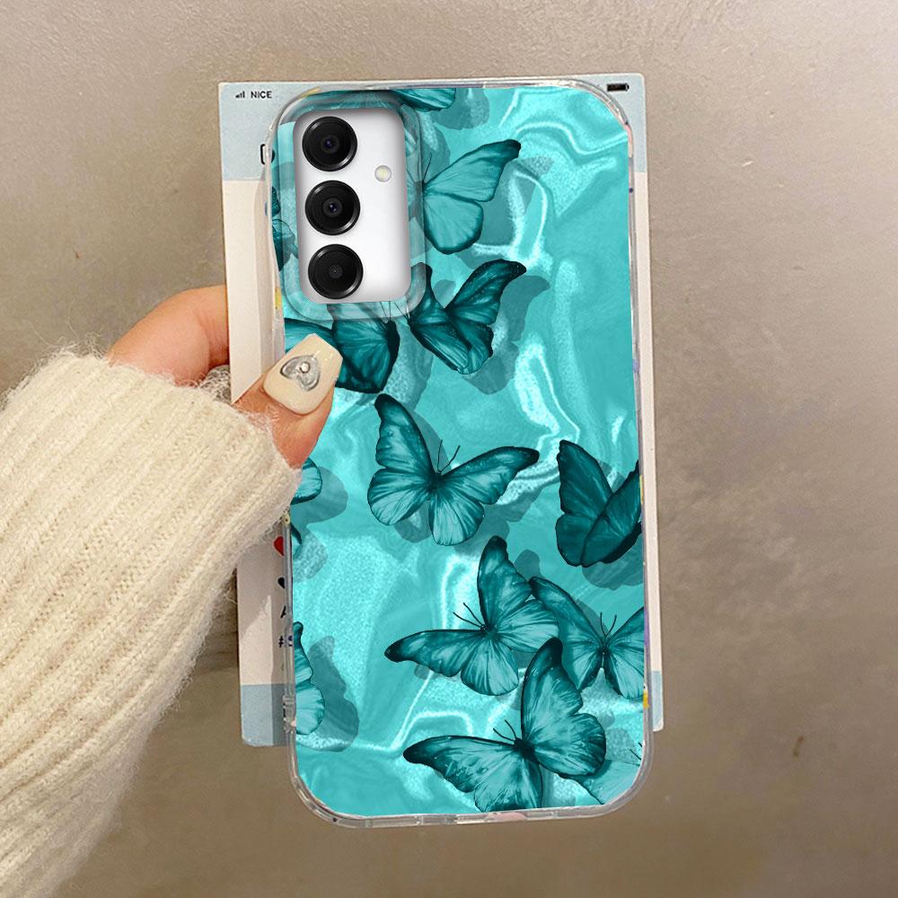 Purple Butterfly Water Wave Texture Phone Case for Samsung Galaxy A55 A56 A36 A26 A16 A54 A14 A24 A06 Shell Silicone Back Cover