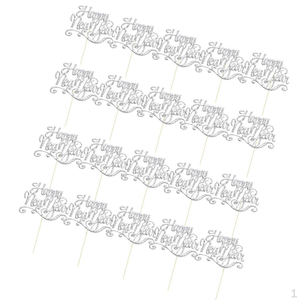 20 Glitter Cake Cupcake Topper Girls Party Decor серебряный