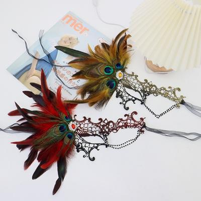 Feathers Design Half-Face Lace Mask Cosplay Masquerade Masquerade Mask Fancy Prom Seductive Style Feather Mask Women's Event