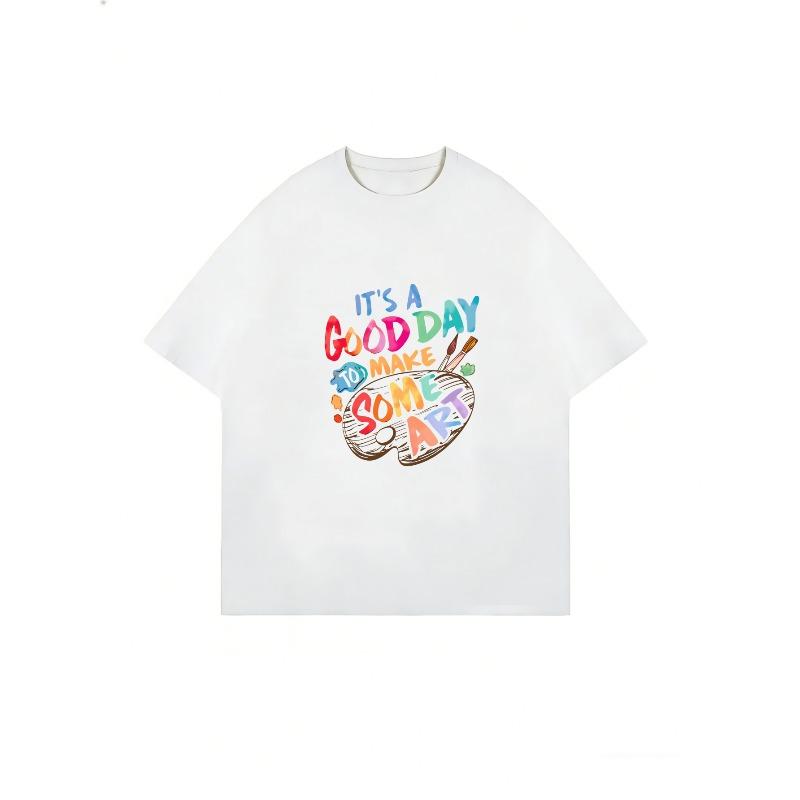 Oversized T-Shirt Black Its A Good Day To Make Some Art Graphic Print Casual Wear For Women And Girls Daily Outfits Streetwear Fashion Trendy Top