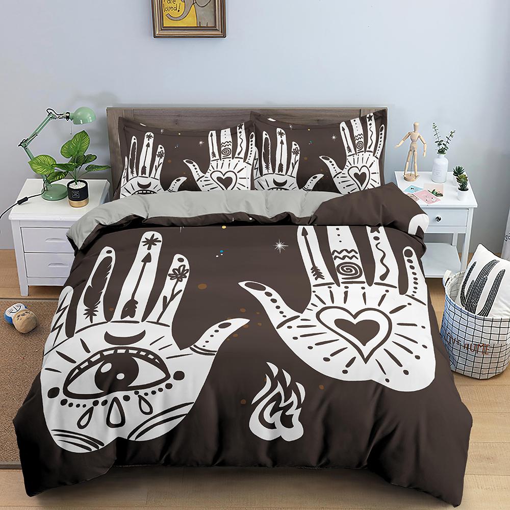 Divination Theme Duvet Cover Set Polyester Bedding Set Moon Sun Constellation Pattern King Queen Twin Size For Boys Girls Teens