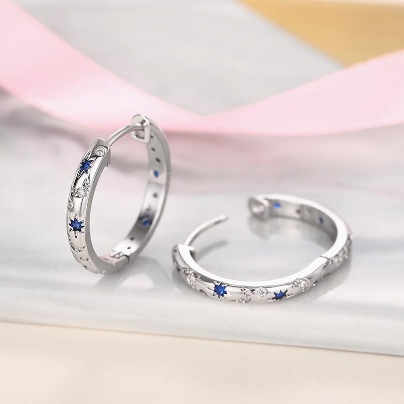 Fashion Silver Color Metal Carving Sun and Moon Hoop Earrings for Women Party Engagement Wedding Earrings Jewelry