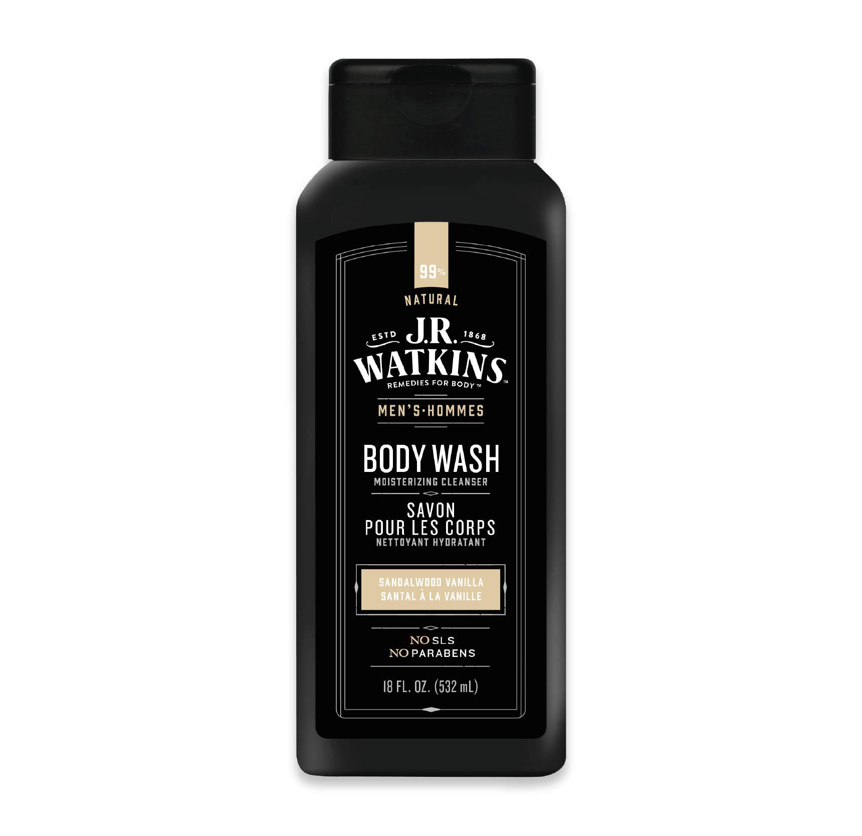 

Гель для душа Sandalwood Vanilla для мужчин JRWatkinsWT чёрный