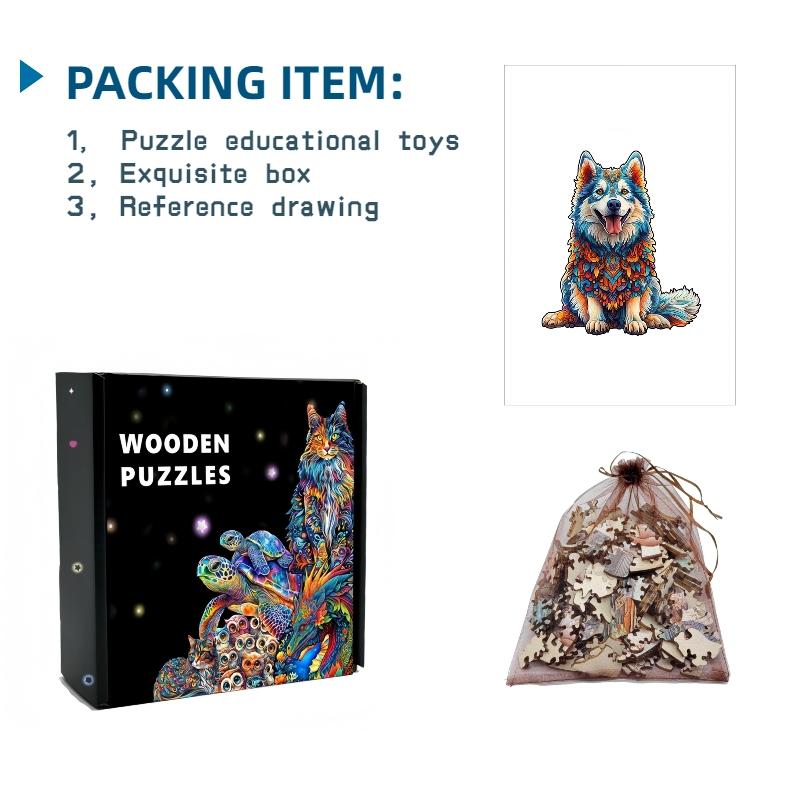 Jigsaw Puzzle Mysterious Animal Puzzles Dog Puzzles Present Designed for Adult Children Instructive Fabulous Present Interactive Games Wooden