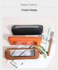 Transparent PU Leather Pencil Case with Window - 3D Stationery & Makeup Bag, Portable Storage Box