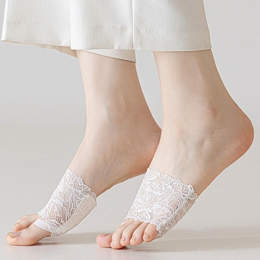 1 Pair Thin Forefoot Pads Lace Invisible Socks Invisible Half Insoles Women