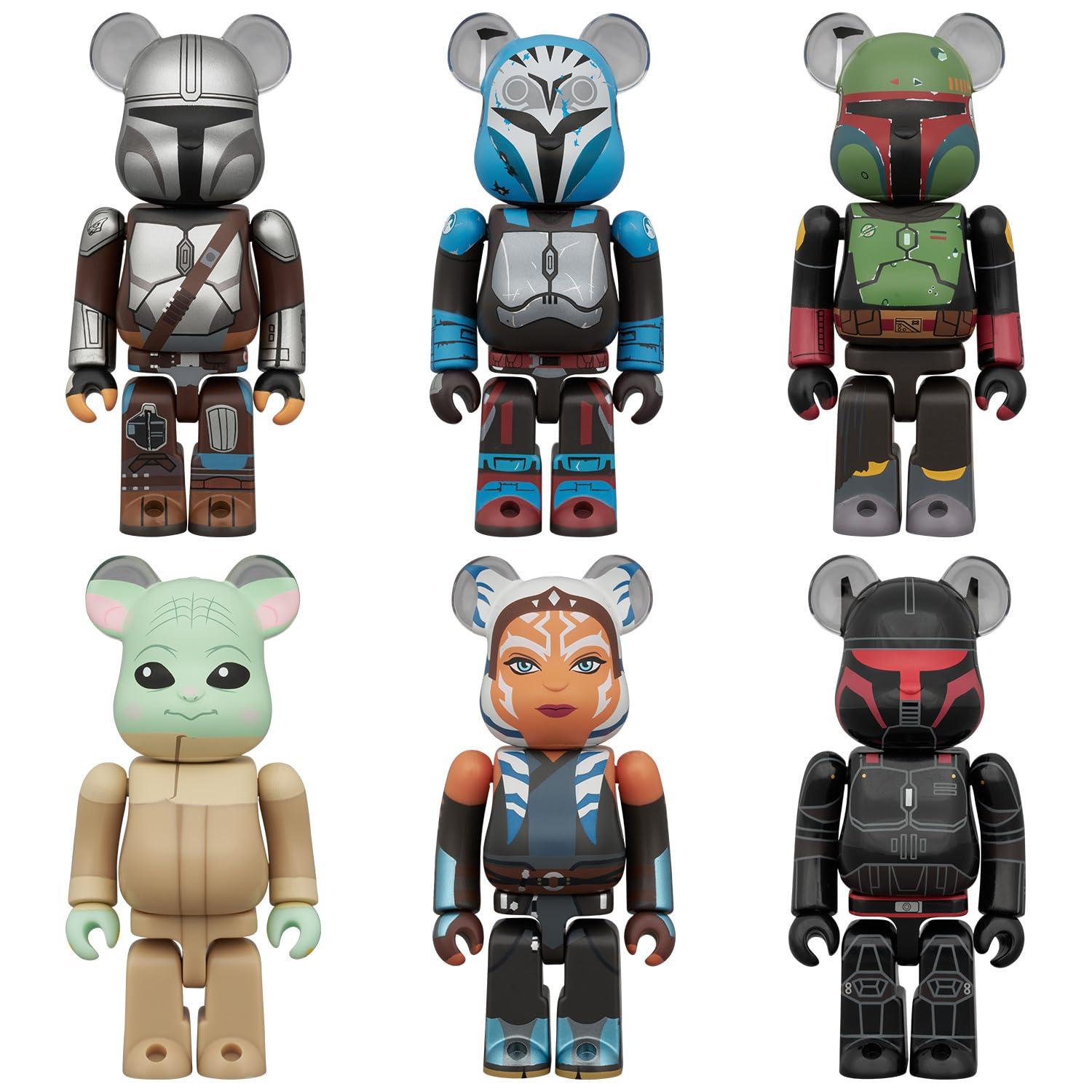 Medicom Toy CHASE STAR WARS THE MANDALORIAN Each figure is approximately 70mm finished Box of BE@RBRICK #2 tall. Non-scale, pre-painted, figures. 12.
