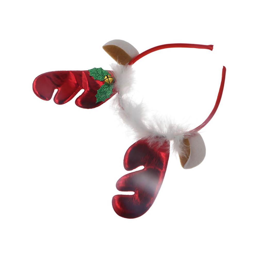 Hat Santa Female Plush Hair Hoop Antlers Headband Christmas Hair Band Christmas Decoration
