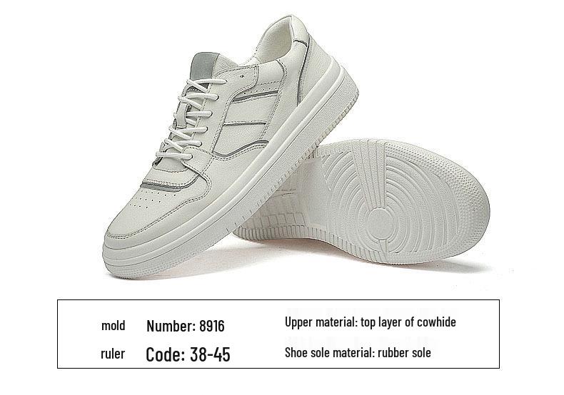 Men's New Trendy White Low-Top Casual Shoes - Fashion Board Large Size Sports Sneakers