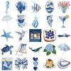 50-Piece Blue Cartoon Sticker Set for DIY Phone Cases, Notebooks, and Water Bottles