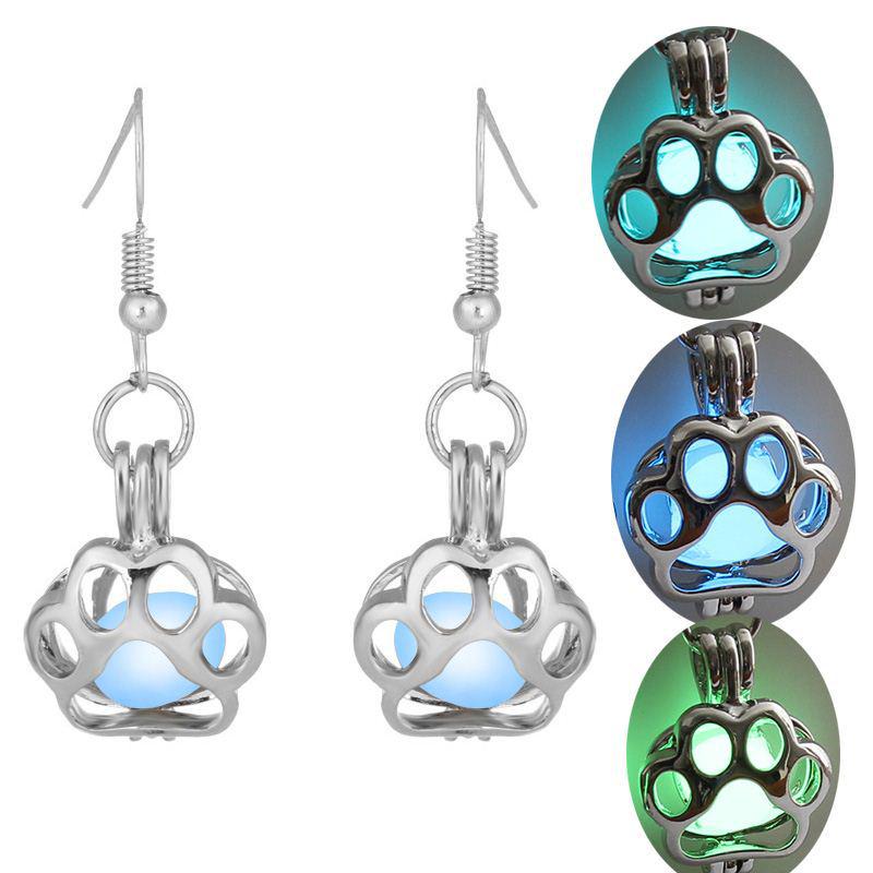 

Trendy Cat Claw Luminous Hollow Pendant Earrings