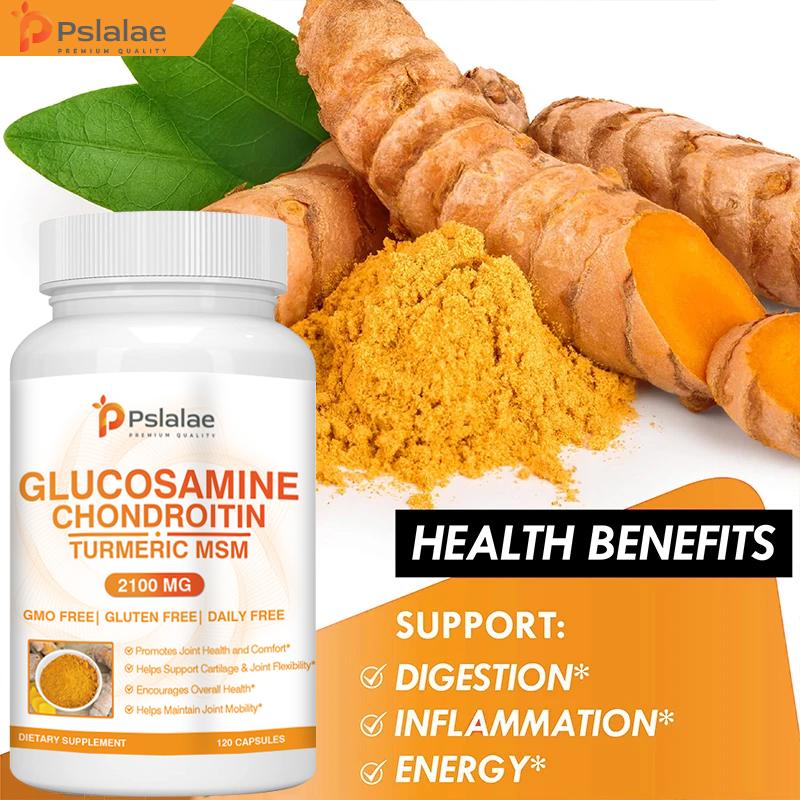 Pslalae - 2100mg Glucosamin Chondroitin Curcumin MSM Komplex Kapseln - Gelenk- und Knochengesundheit