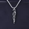 Trendy Men's Titanium Wheat Ear Cross Pendant Necklace with Long Pearl Chain