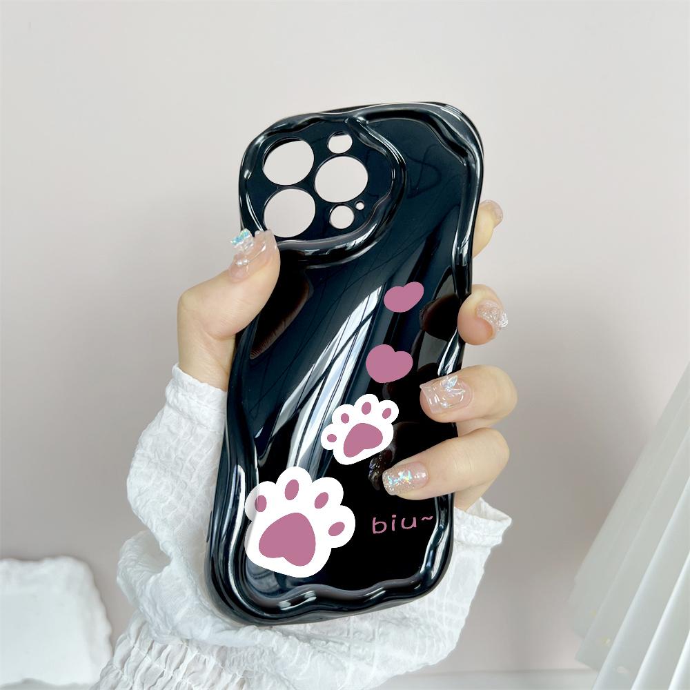 Cartoon-Muster Creme Textur Gehäuse Wellenrand Weiche Silikonhülle Handyhülle für IPhone Samsung Huawei Honor Xiaomi Redmi Infinix Tecno