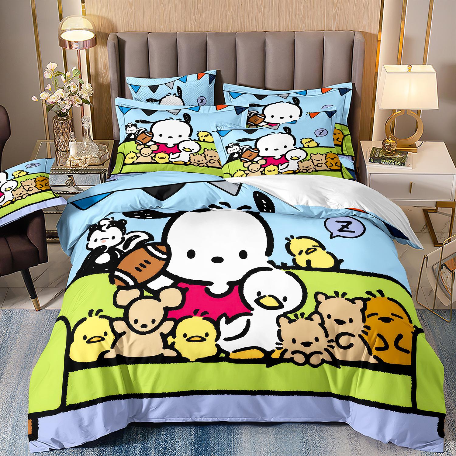 

Bed Three-Piece Set 3D Digital Printing Pacha Dog Quilt Cover Sheet Person Dormitory Three-Piece Set cover 70 * 133 and 50 * 75 * 1