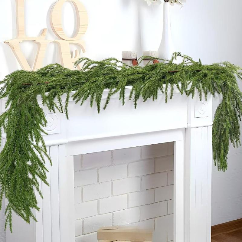 Glowing Artificial Pine Rattan Vine Wreath, Hanging Greenery Plants, DIY Home Outdoor Garden Door Xmas Party Decoration