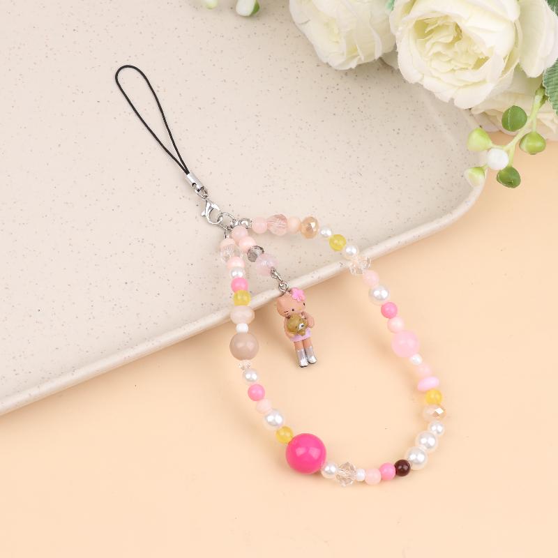 

Y2K Cute Kt Cat Mobile Phone Lanyard Ins Style Beaded Phone Chain Anti-Lost Wristband Phone Charm Camera Pendant Holiday Gift