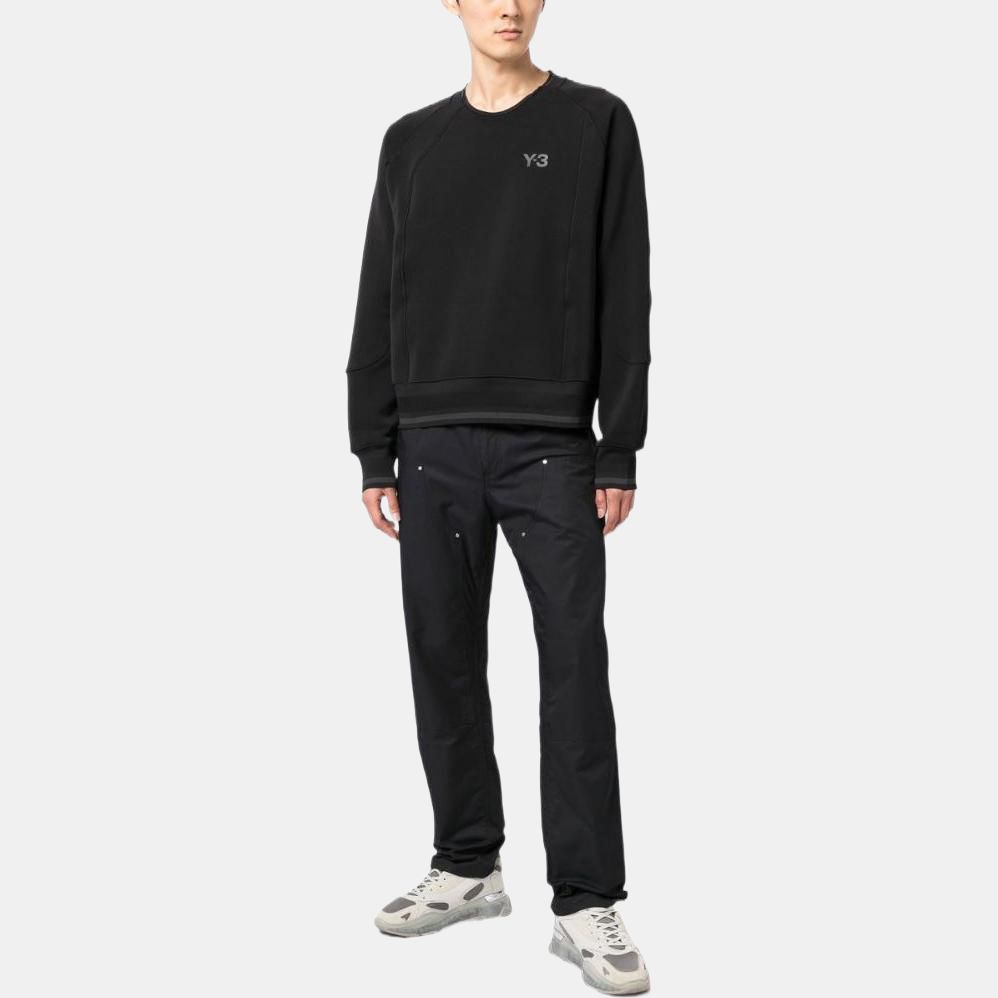 Y-3 Sweatshirts Men's Black Crew Neck Moderate Regular HM5036