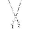 Horseshoe Charm Necklace  Animal Pendant For Horse Lovers Cowboy Western Jewelry 43cm Chain