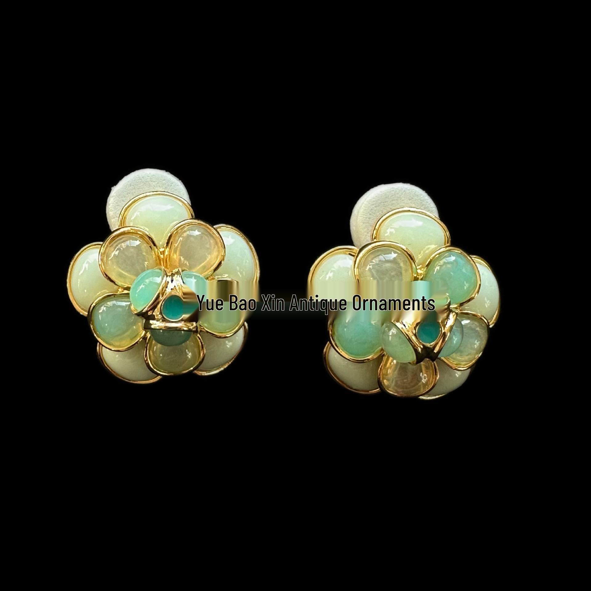 Vintage 925 Silver Stud Earrings: High-End Autumn/Winter Luxury, Multi-Layered Floral Design