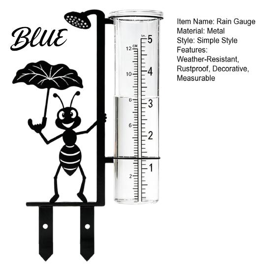 Metal Ground Stake Tube Rustproof Ant Gauge Figurine Rain Gauge Rainwater Measuring Outdoor Artistic Yard Decoration Garden Decorative Ornament