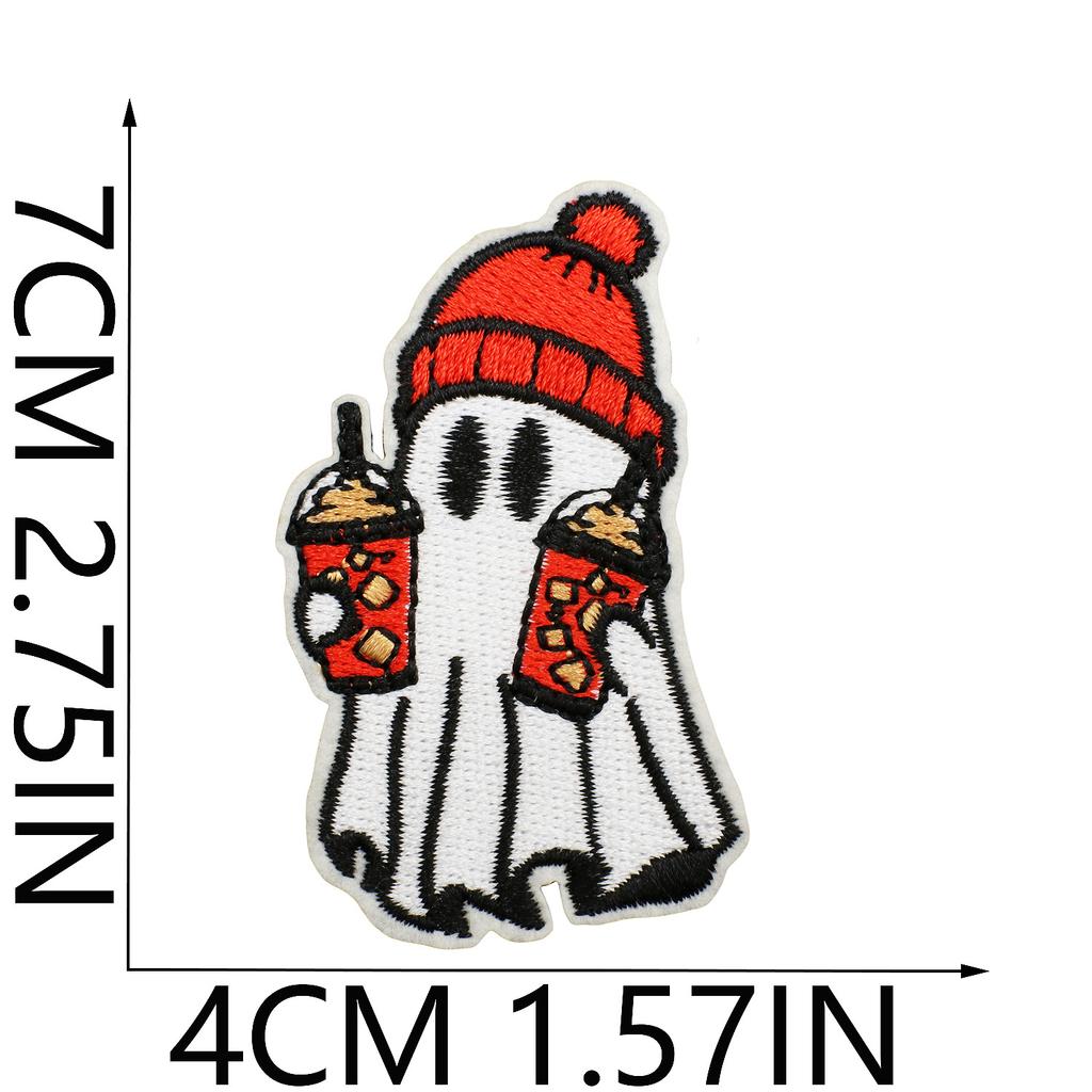 Halloween Cat Ghost Embroidery Cloth Sticker Holiday Decoration Flowers Witch Embroidery Chapter A Piao Bicycle Patch Sticker