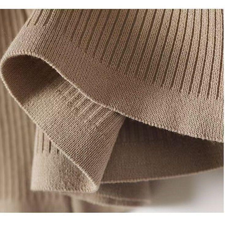 Schmales Strick-Bodycon-Kleid mit Spaghettiträgern für Damen