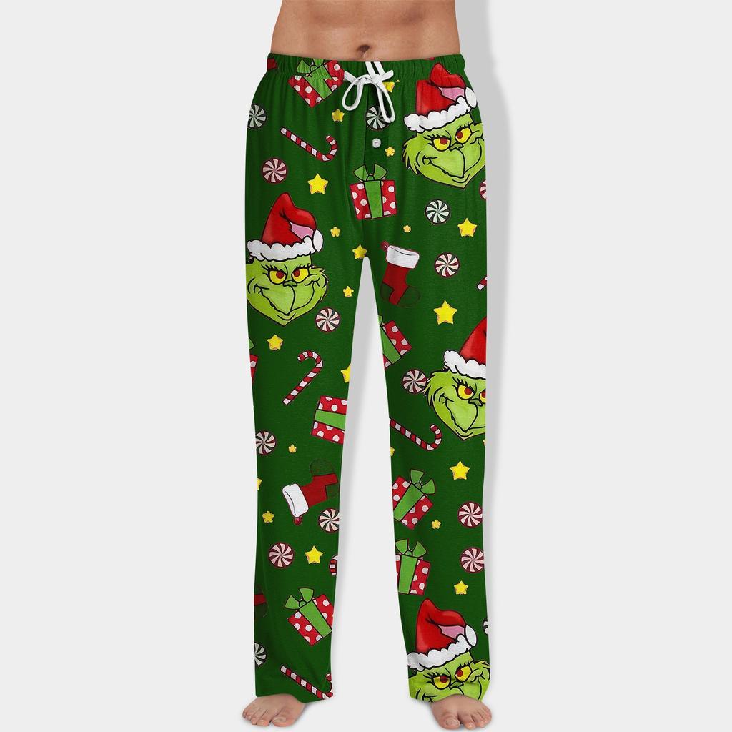 Herren Allover Printed Home Pants Schlafanzughose Lange Hose Pyjamahose Yogahose