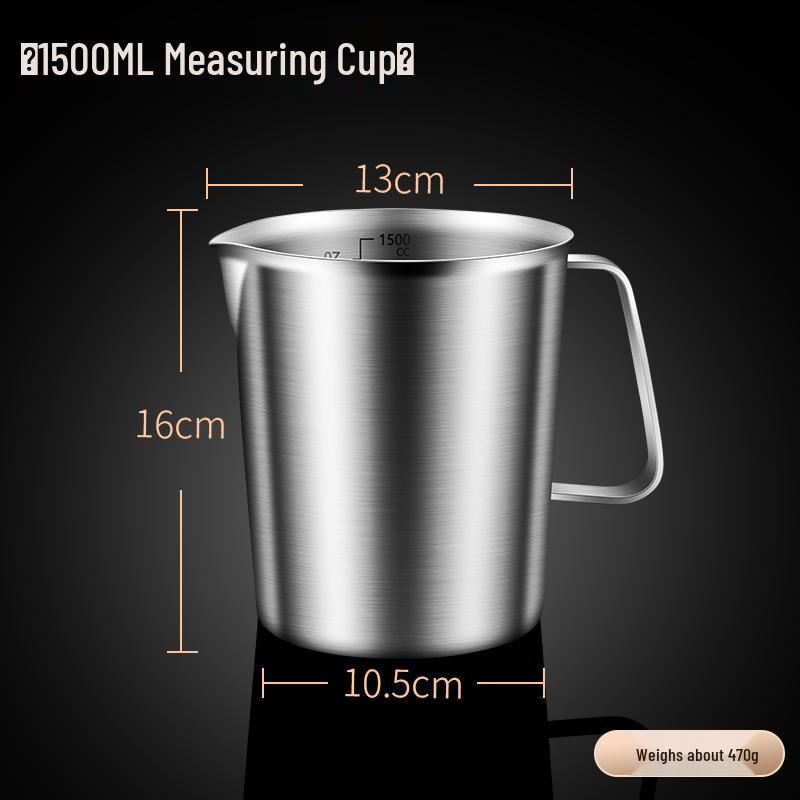 304 Edelstahl Messbecher mit großer Kapazität zum Backen, für Milchtee, für Gewerbeküchen und für Latte Art.