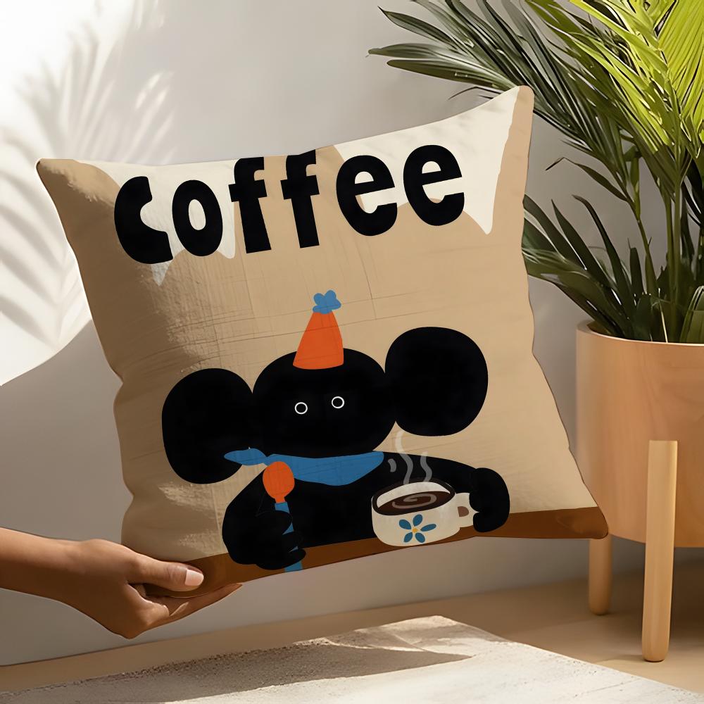 Creative Coffee Illustration Pillow Case Linen Cushion Covers For Decorative Sofa Home Pillows Case Car Chair Pillows Cases