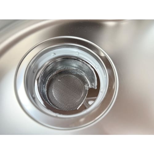 Antibacterial Drain Garbage Bin, 144mm Diameter, Stainless Steel, Shallow, 14.5mm, Polished, Silver, Punched