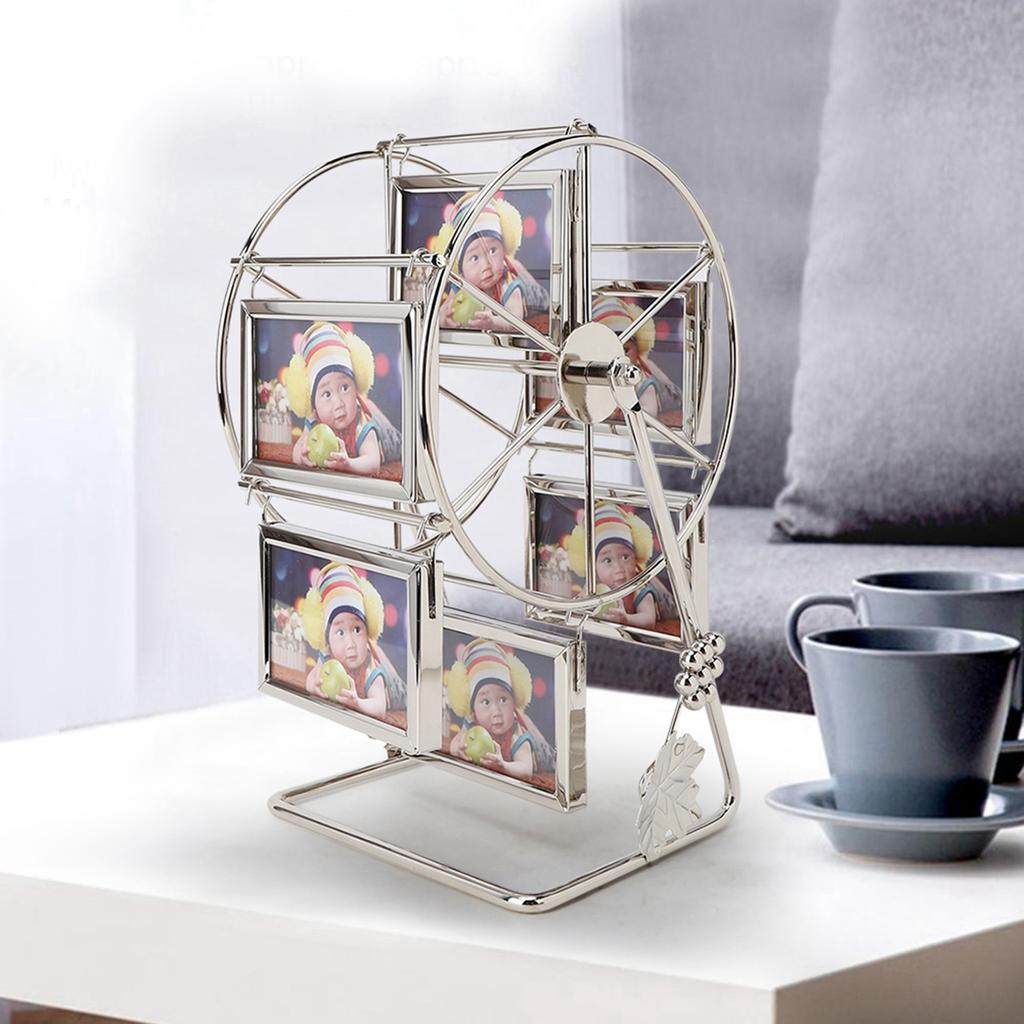 Unique Rotating Wheel Rack Photo Picture Frame Wedding Photography Studio Home Decoration
