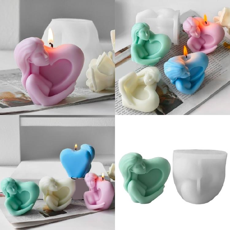 Creative Heart in Hand Silicone Candle Mold Wedding Decoration Candle Molds Silicone Texture for Projects and Candle