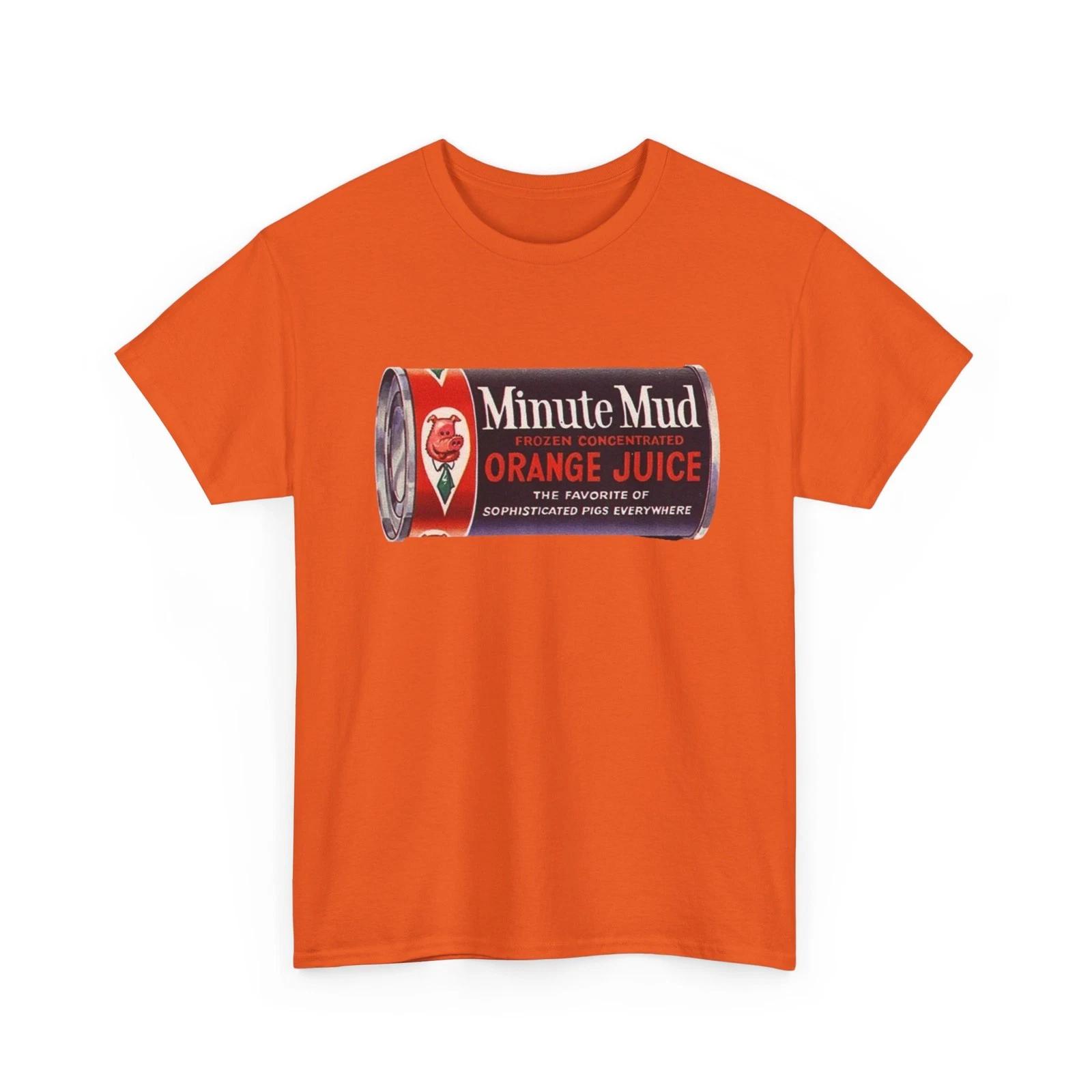 Wacky Packages Minute Mud Orange Juice Printed T shirt Funny Minute Maid Parody S