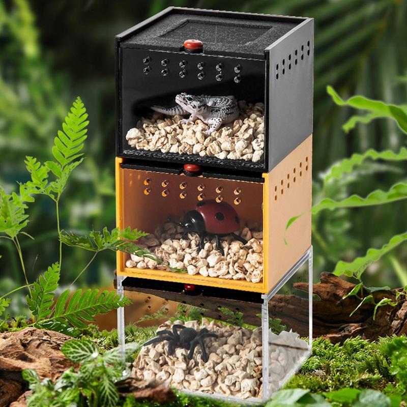 Reptilien Haustier Zuchtbox Reptilien Kriech Fütterungsbox Eidechse Seidenraupe Skorpion Käfer Insektenbox Haustierhaus Acryl Käfig