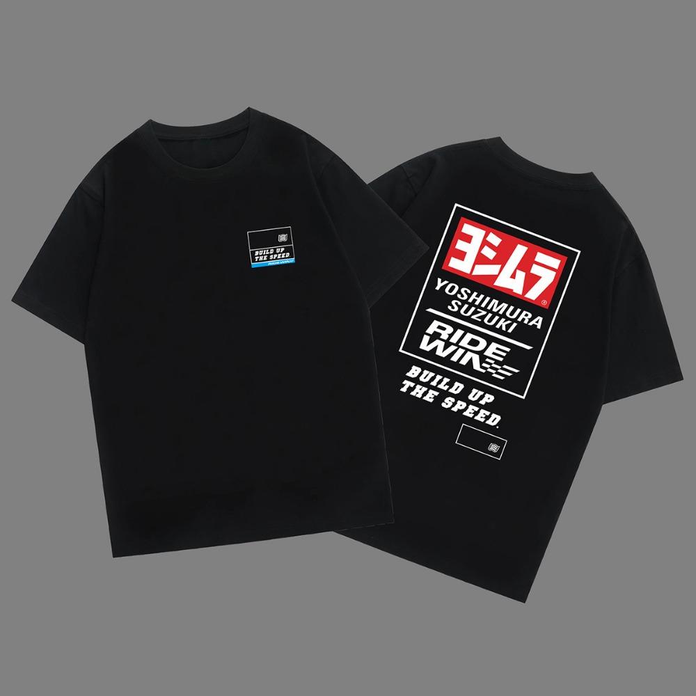 Yoshimura Exhaust X HYOD Joint Locomotive Modification Factory Men and Women Loose Cotton Short Sleeve T-shirt Suzuki Motorcycle