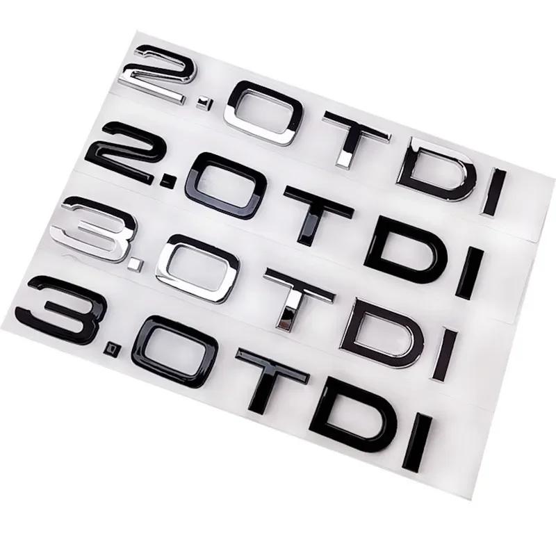 Chrome Black ABS Letters 2.0 TDI 3.0 TDI Rear Boot Trunk Logo Badge Emblem Sticker Decal For R44 A3 A4 A5 A6 Q3 Q5 Q7 S7 AH4