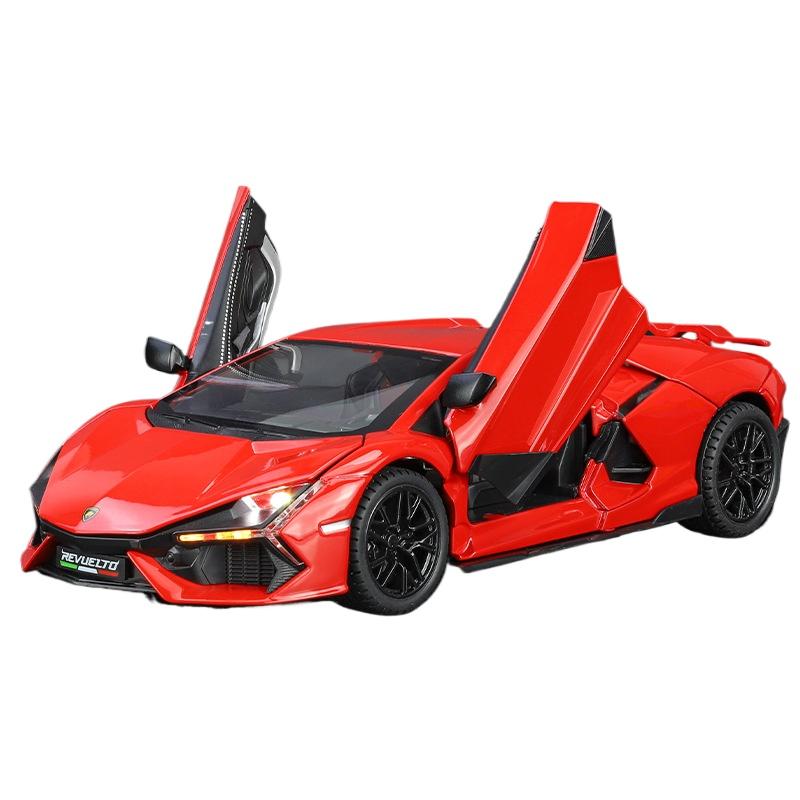 1/24 קנה מידה למבורגיני רוולטו גרסת מכונית רחוב מכונית ספורט סגסוגת מתכת דגם מכונית יצוקה צליל ואור צעצועי ילדים לבנים מתנות