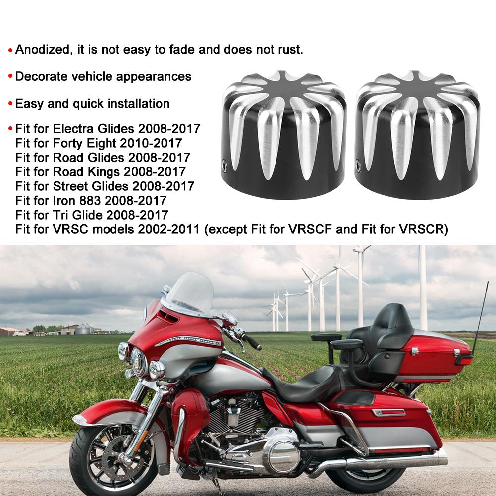 Pair of Motorcycle CNC Aluminum Axle Nut Cap Cover Water Drop Type Fit for Electra Road Glides