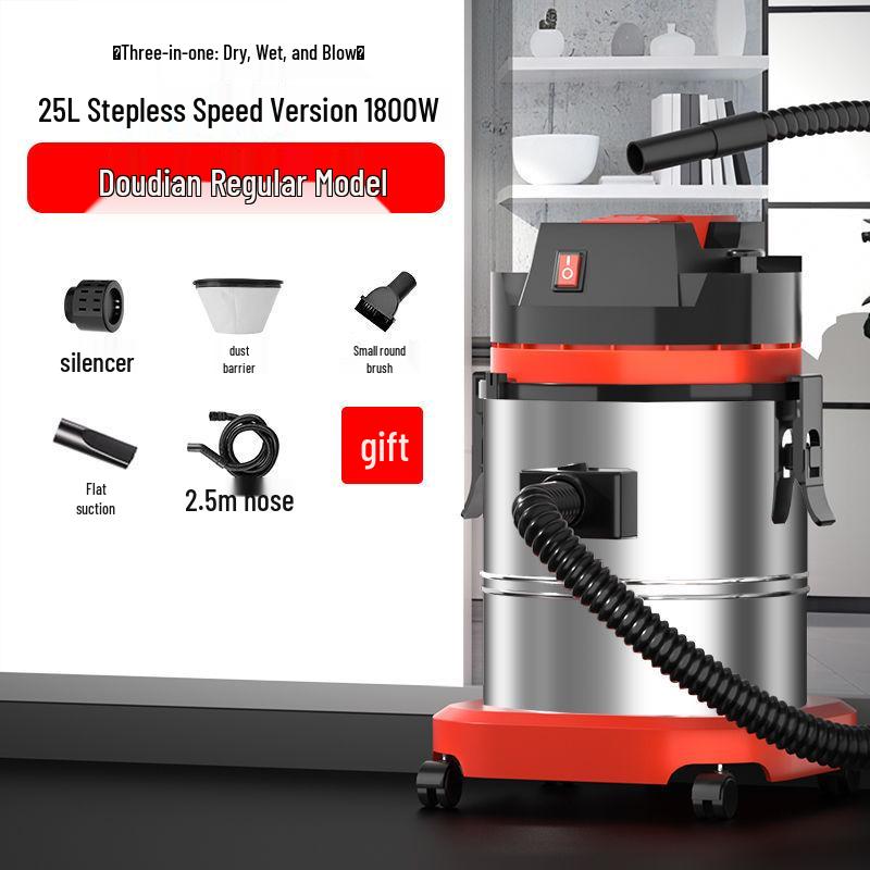 High-Power Wet/Dry Vacuum Cleaner for Home, Workshop, Car Wash, Grout, and Industrial Use