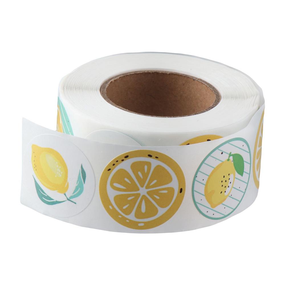 Small Business Cute Fruit Self Adhesive Label Lemon Stickers Stickers Roll