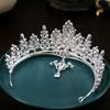 DIEZI Barock Vintage Königin Kristall Wassertropfen Anhänger Krone Braut Elegant Perle Diademe Diadem Mädchen Hochzeitsparty Stirnbänder