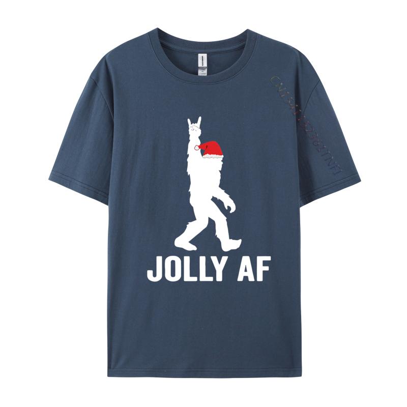 Jolly Af Bigfoot Santa Christmas Sasquatch T Shirts Tops Tees for Unisex High Quality All Cotton T Shirt Camisas Basicas Hombre