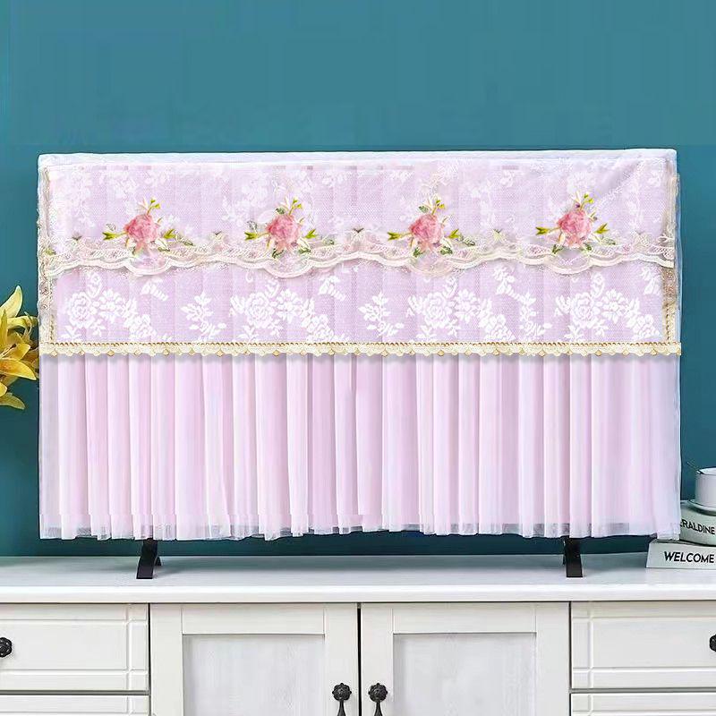 Universal Chinese Style Dustproof TV Cover - Full Wrap, Boot Up Without Removal, 55-75 Inch Compatibility