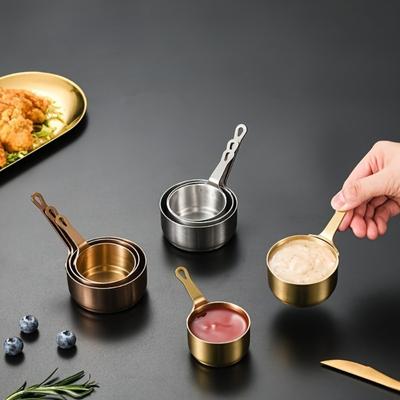 3Pcs/Set Stainless Steel Sauce Cup with Handle Seasoning Dish Hot Pot Dipping Bowl Sauce Cup Sushi Vinegar Soy Saucer Container Appetizer Tray